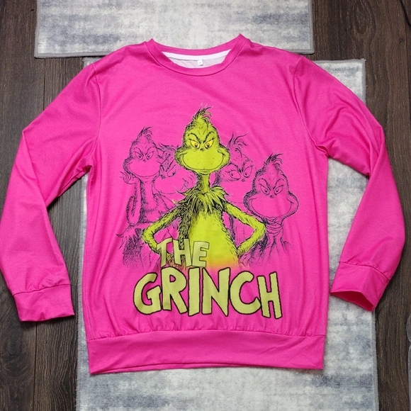 NWOT The Grinch "Your A Mean One!" Womens Sweater Bright Pink Medium - Picture 2 of 7